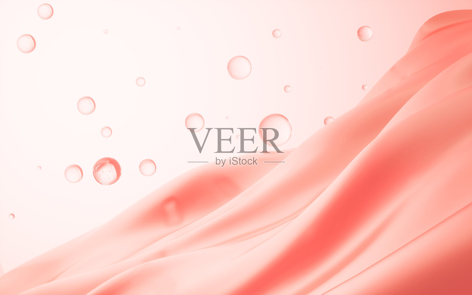 玻璃球和布料材质背景，3d渲染。照片摄影图片