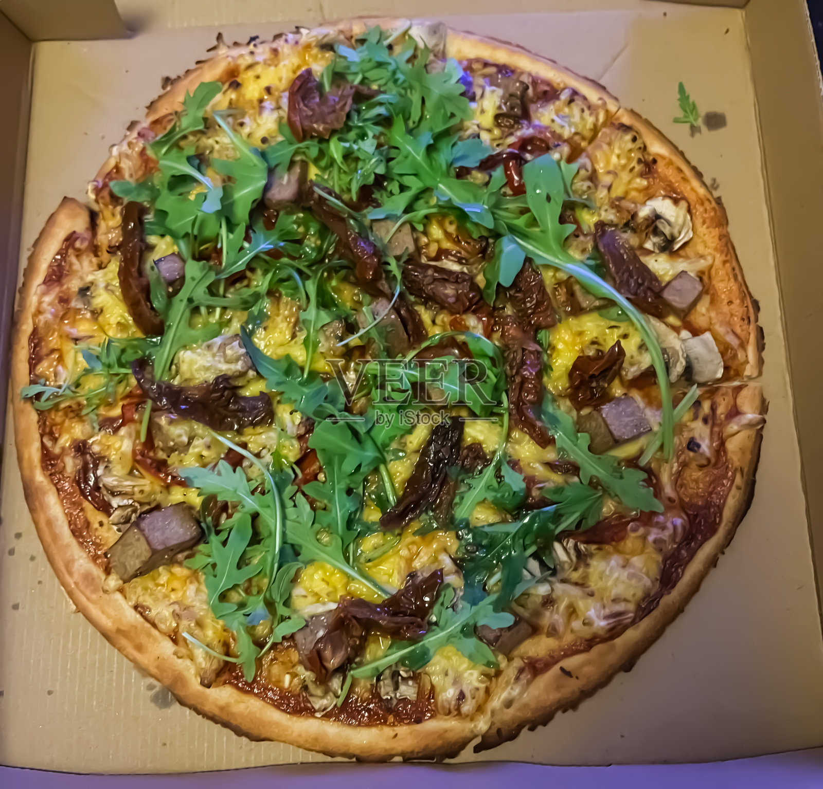 素食比萨照片摄影图片