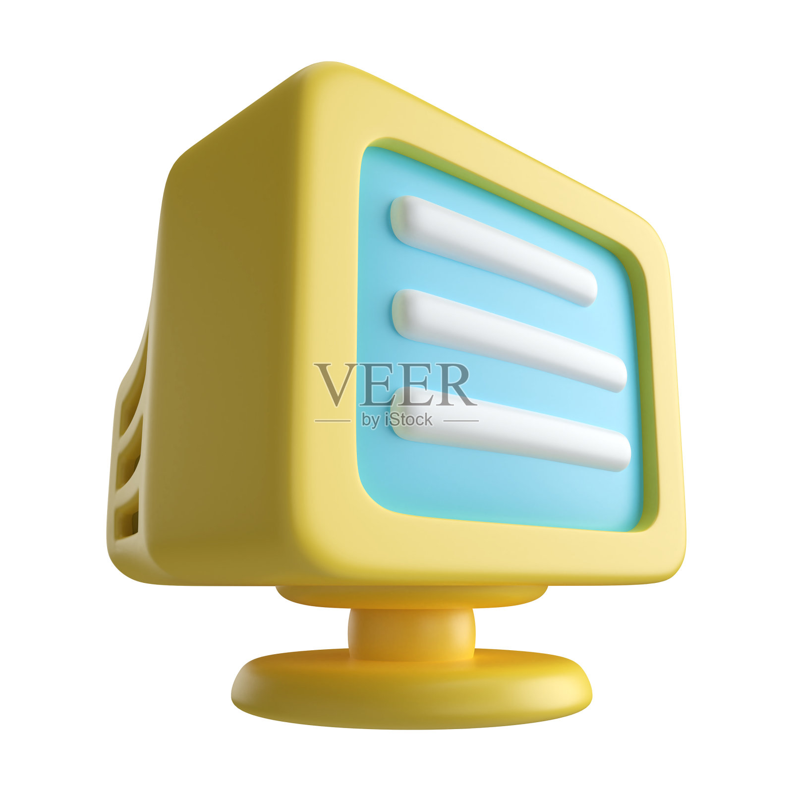 Crt显示器3D插图图标插画图片素材