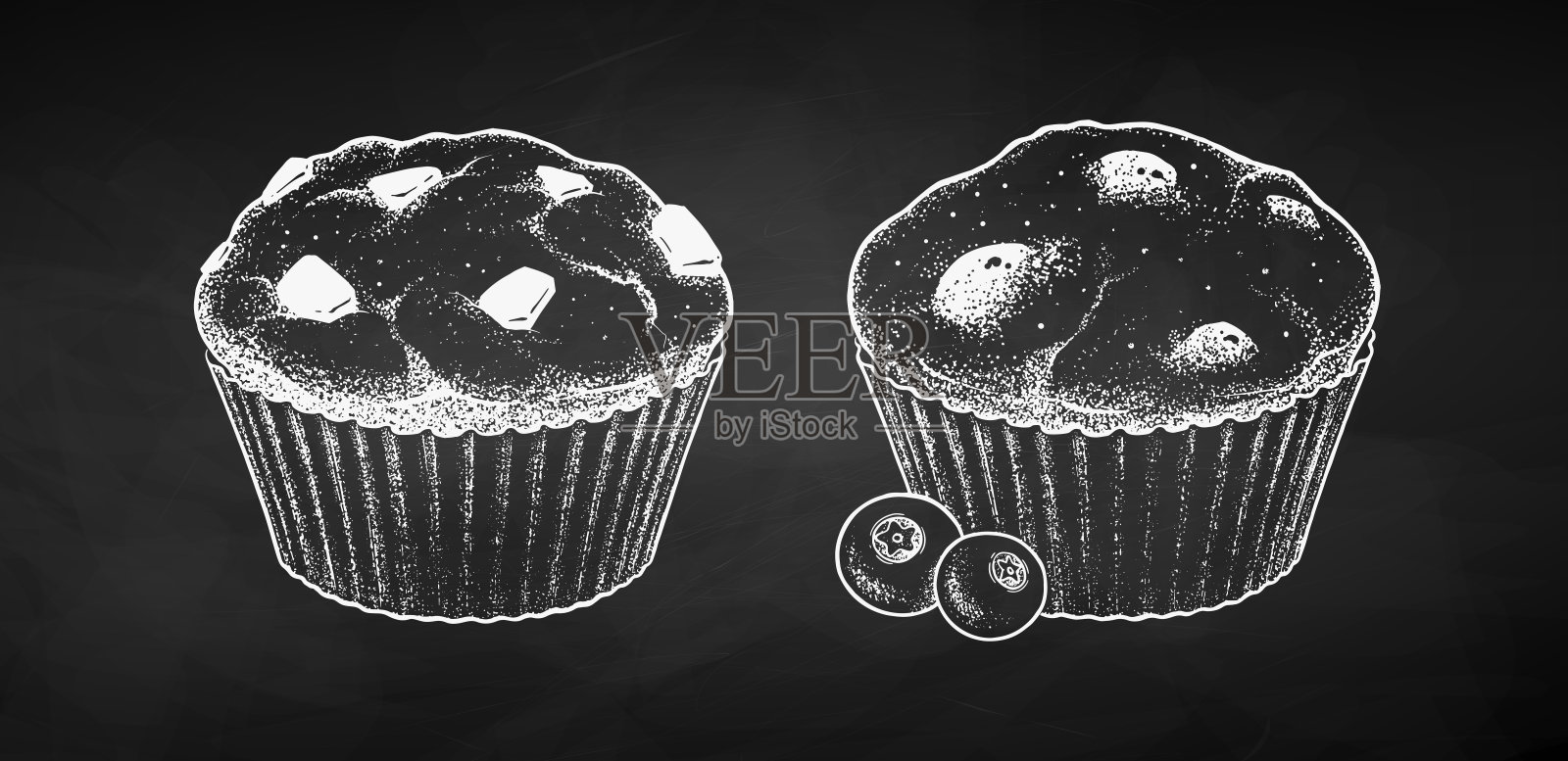 矢量粉笔素描说明松饼插画图片素材