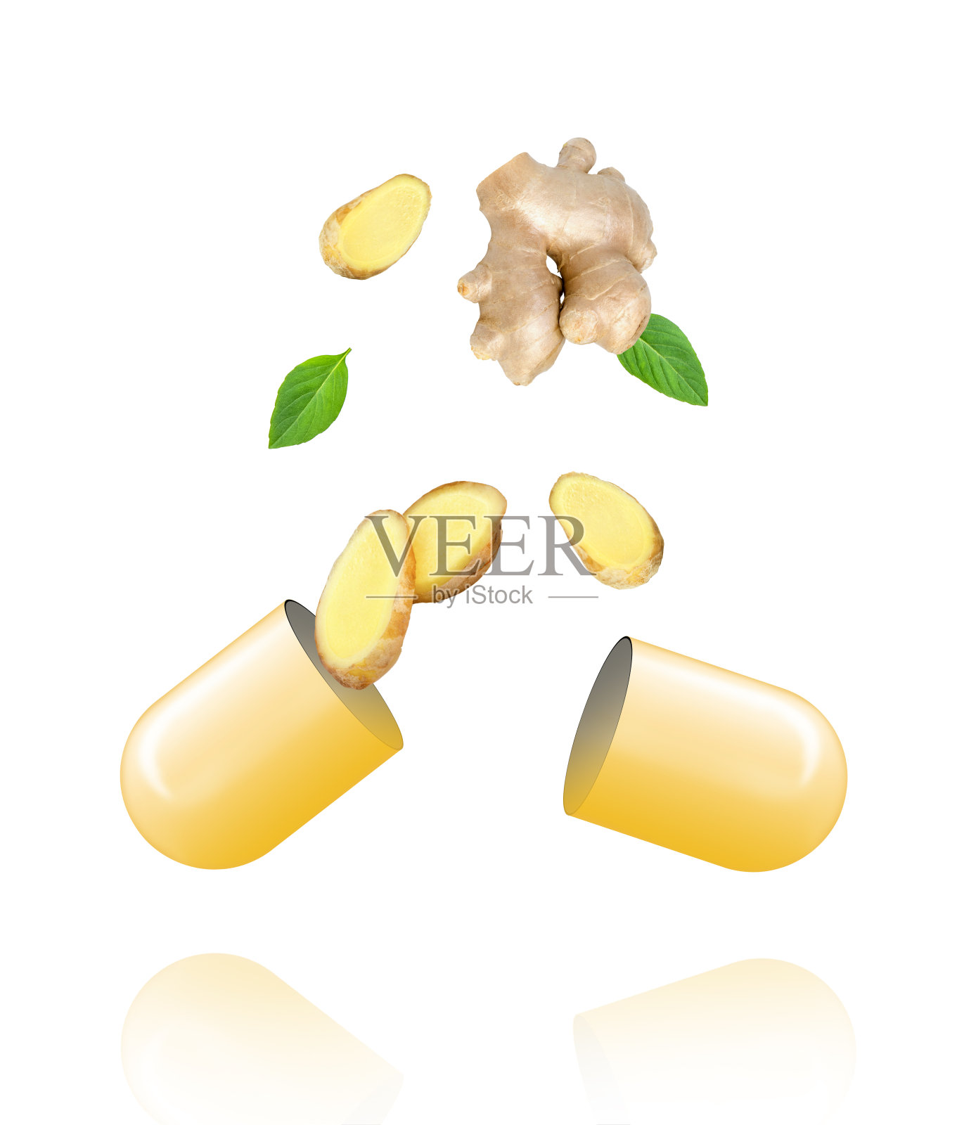 姜药胶囊照片摄影图片