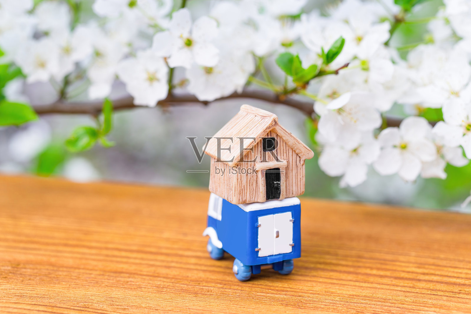 春天买房和搬家的概念照片摄影图片