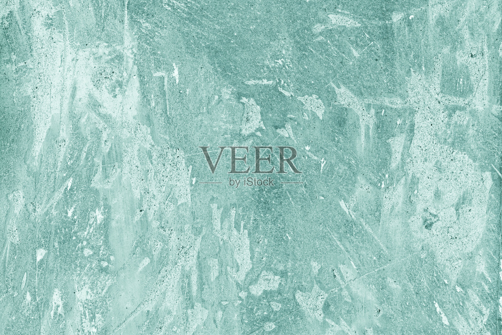 浅蓝绿色旧破旧的混凝土墙肌理。抽象的grunge纹理背景照片摄影图片