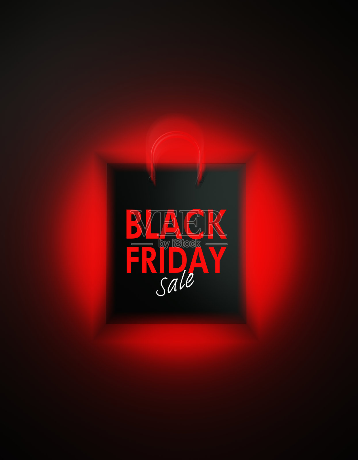 黑色星期五购物概念:发光的黑色星期五销售写在黑色背景购物袋照片摄影图片