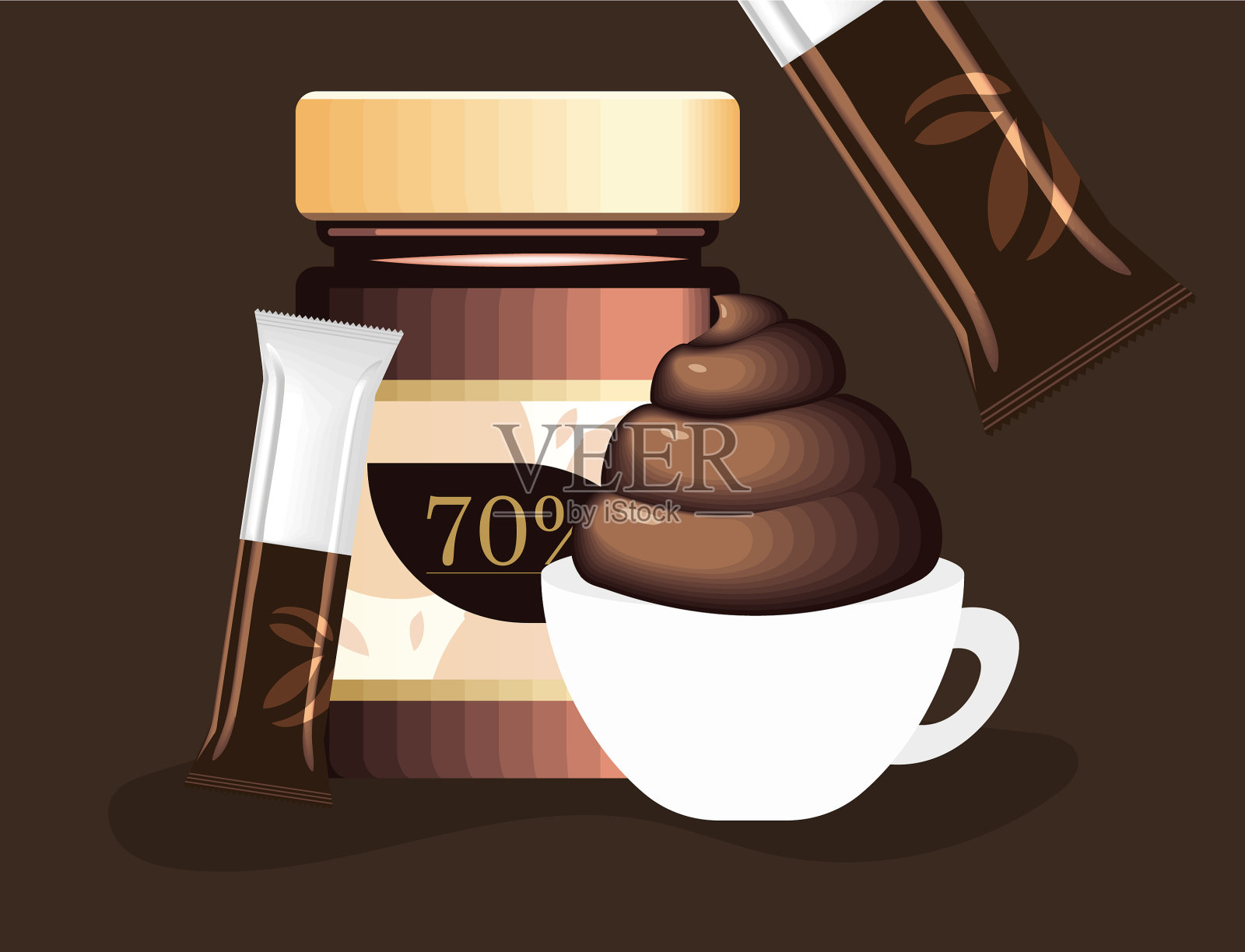 奶油夹心巧克力棒插画图片素材