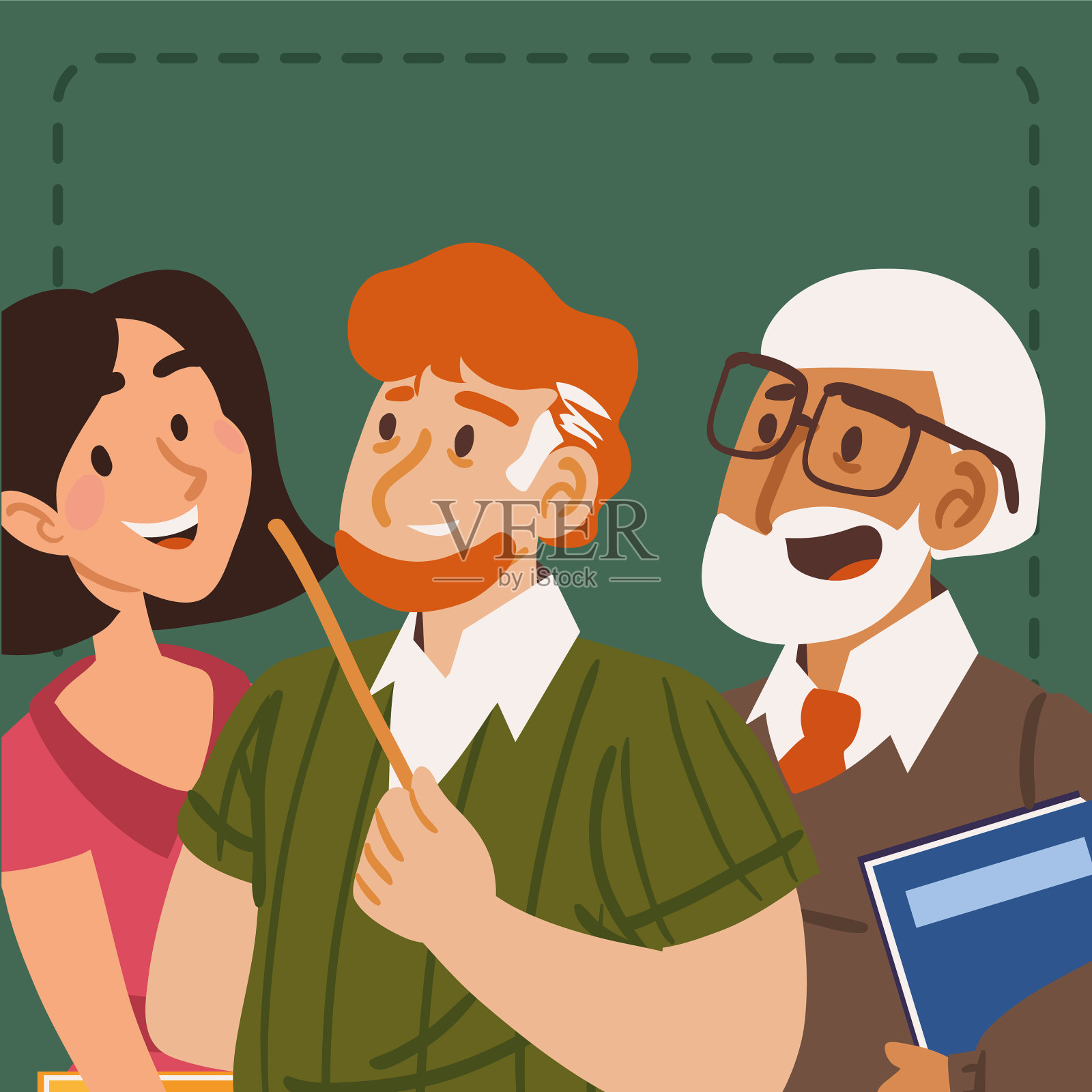 教师组字符插画图片素材