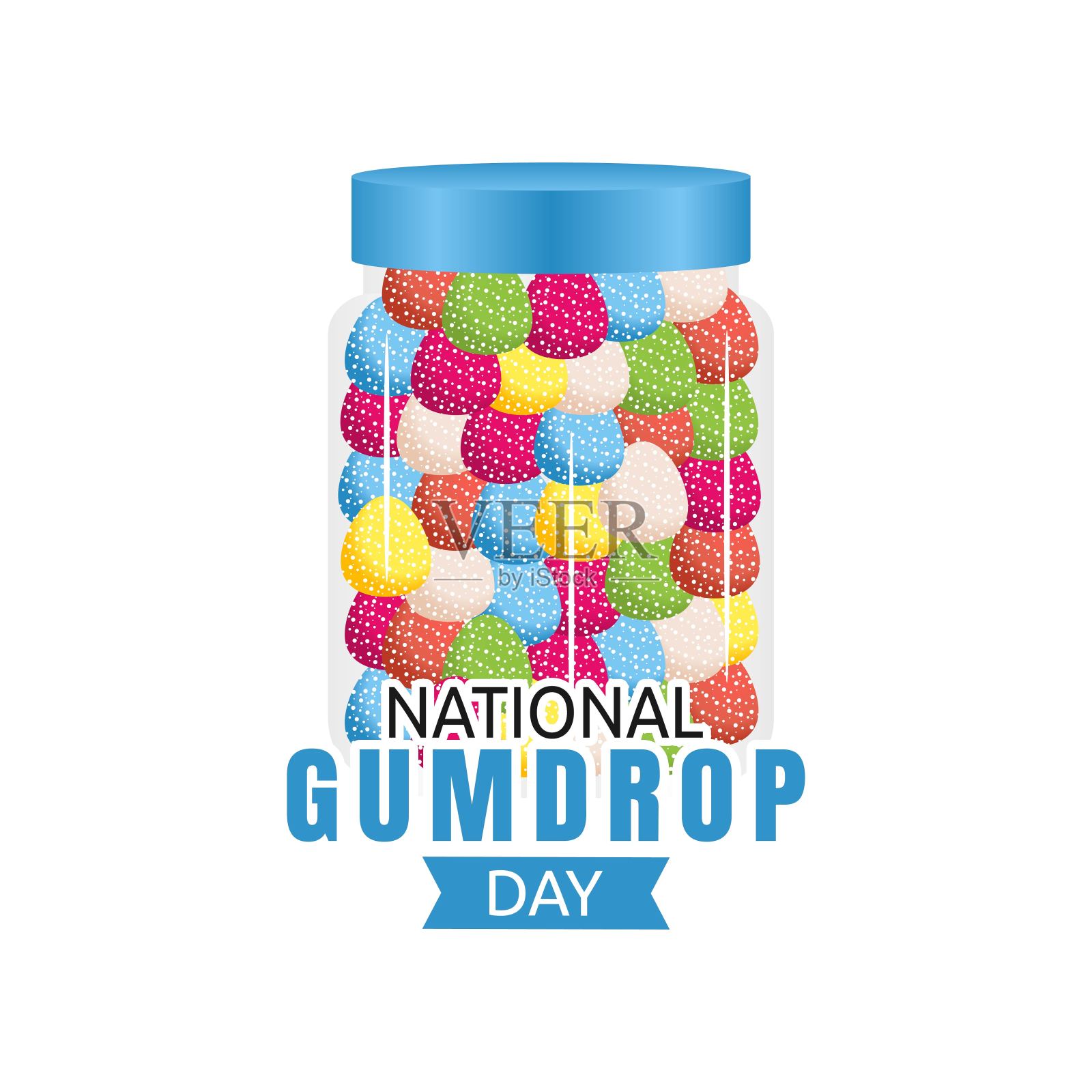 全国软糖日矢量插图。适合制作贺卡、海报和横幅设计元素图片