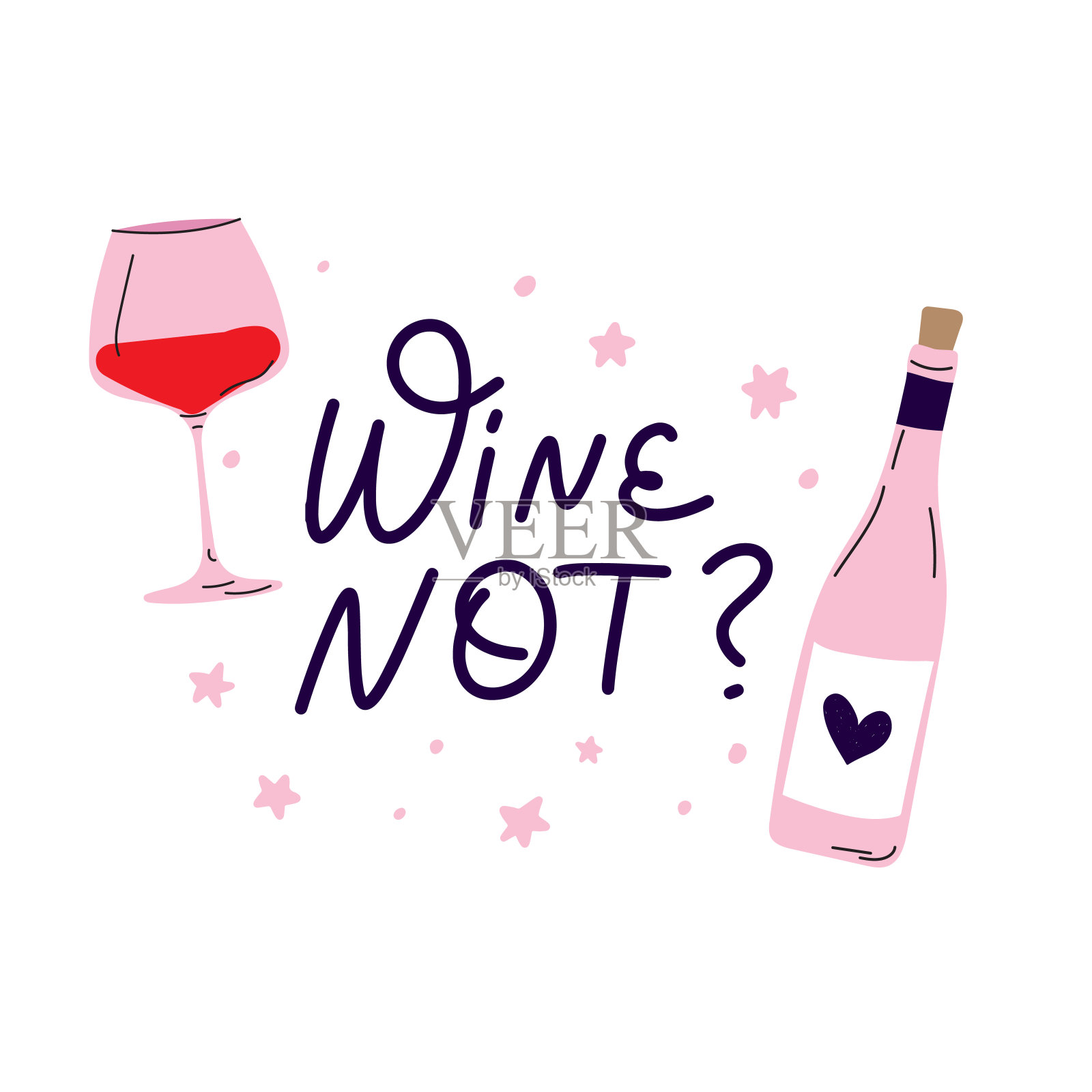 手刻字酒不是用酒杯和酒瓶。插画图片素材