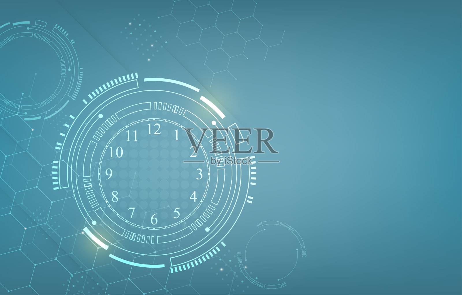 向量使用技术。抽象模拟时钟和时间速度的概念插画图片素材