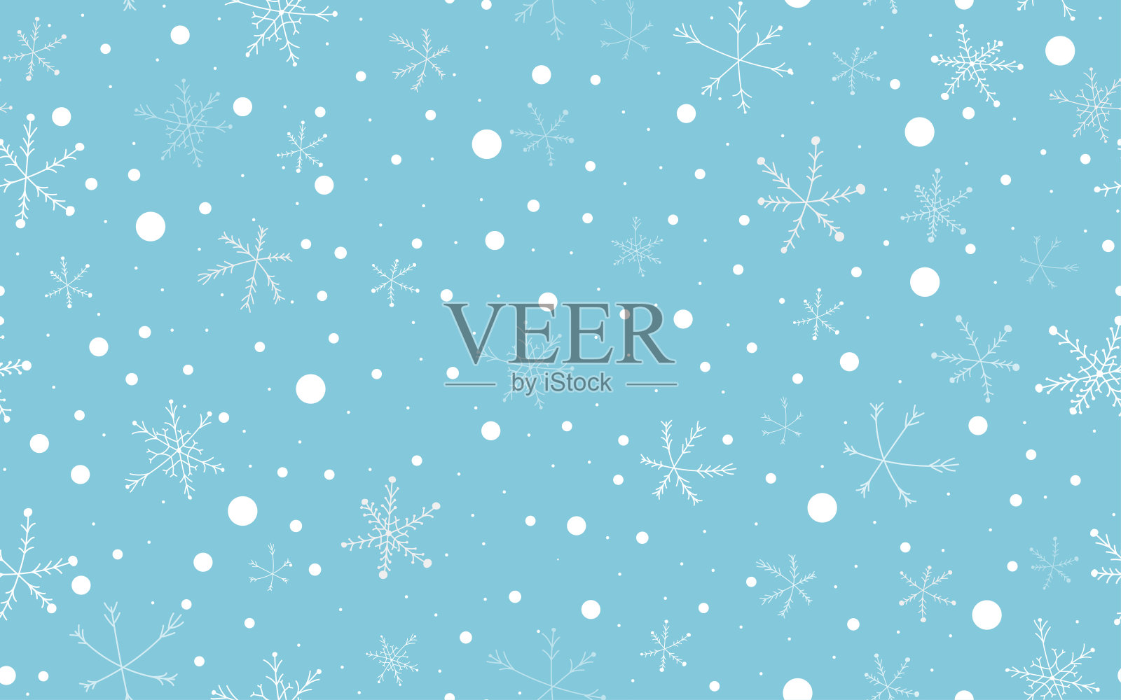 冬天飘落的雪花插画图片素材