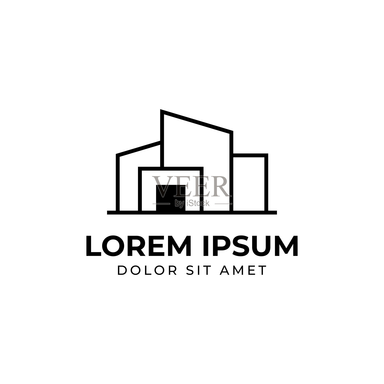 房屋/住宅建筑师抵押标志矢量图标插图线轮廓单线设计插画图片素材