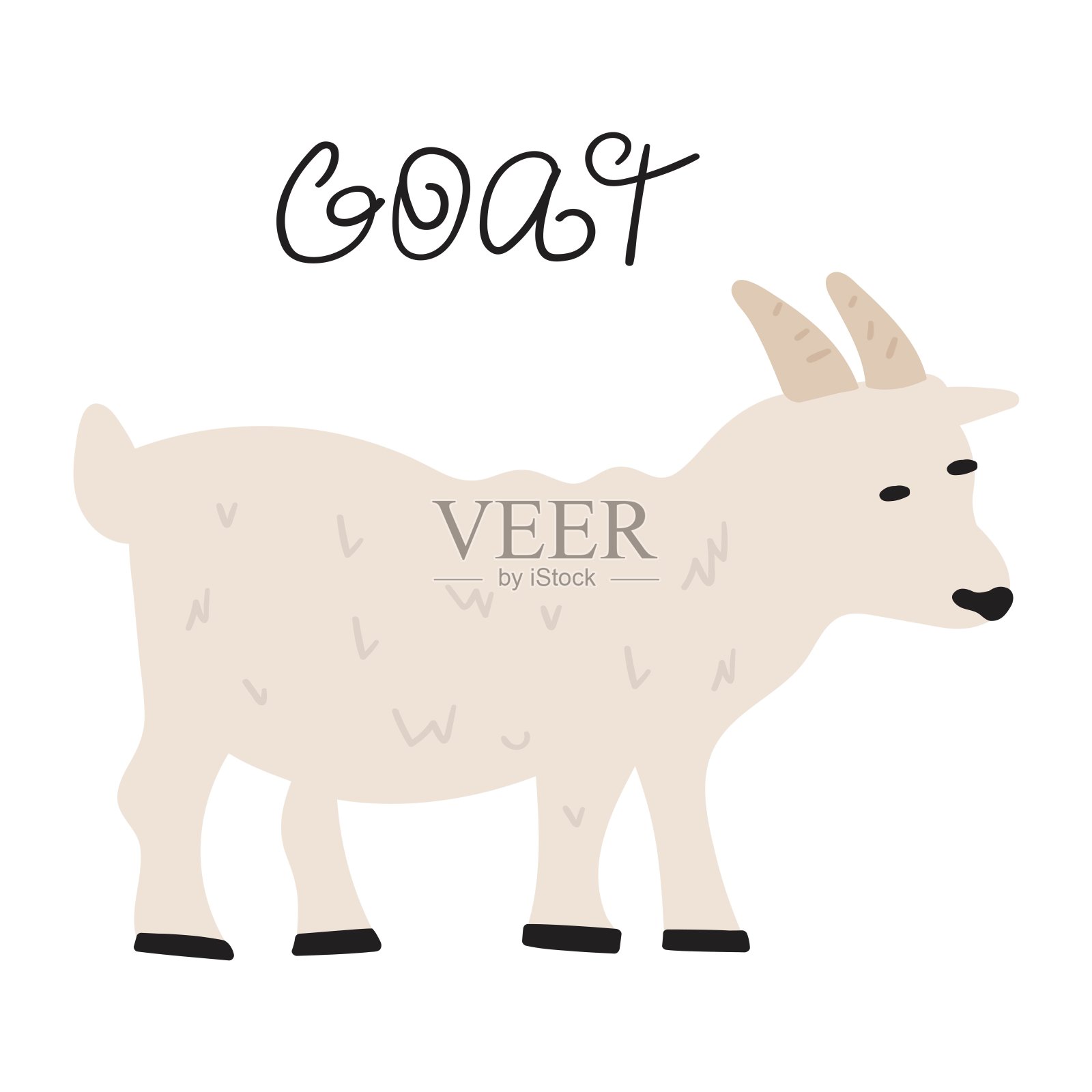 山羊。插画图片素材