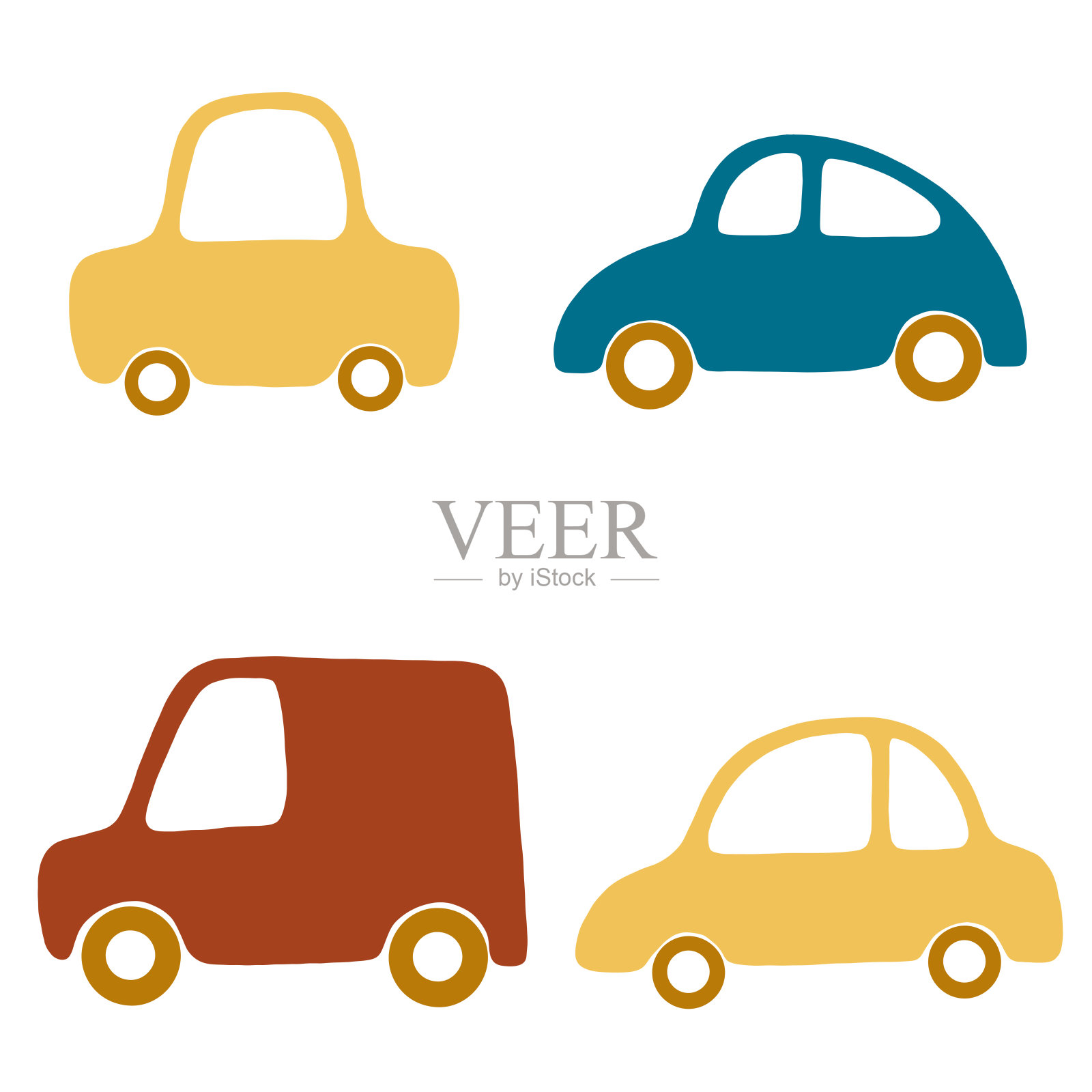 4卡通汽车设计元素图片