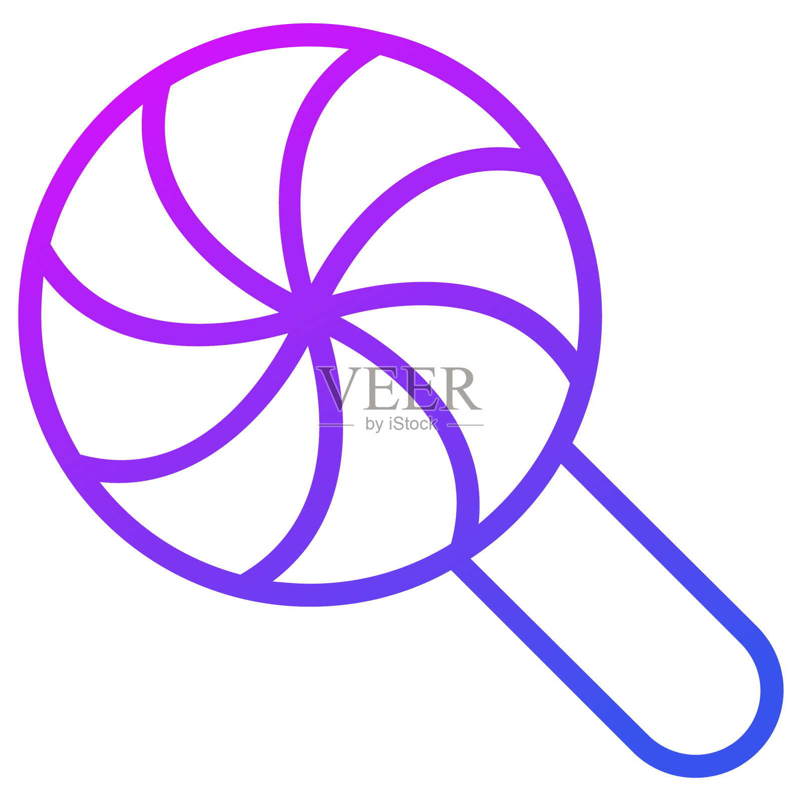 甜甜的，棒棒糖矢量轮廓图标。插画图片素材