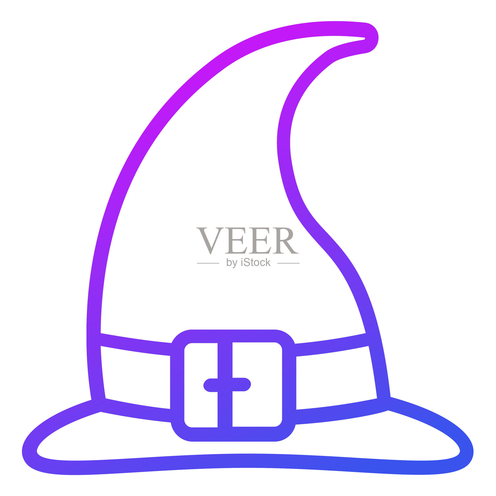 万圣节帽子矢量轮廓图标。插画图片素材