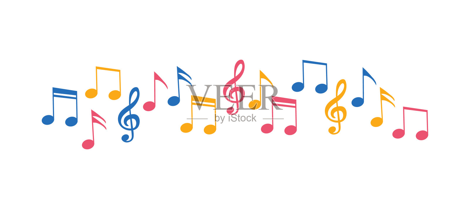 音符图案线。不同节日的装饰元素。音乐边界线，节日设计装饰。设计元素图片