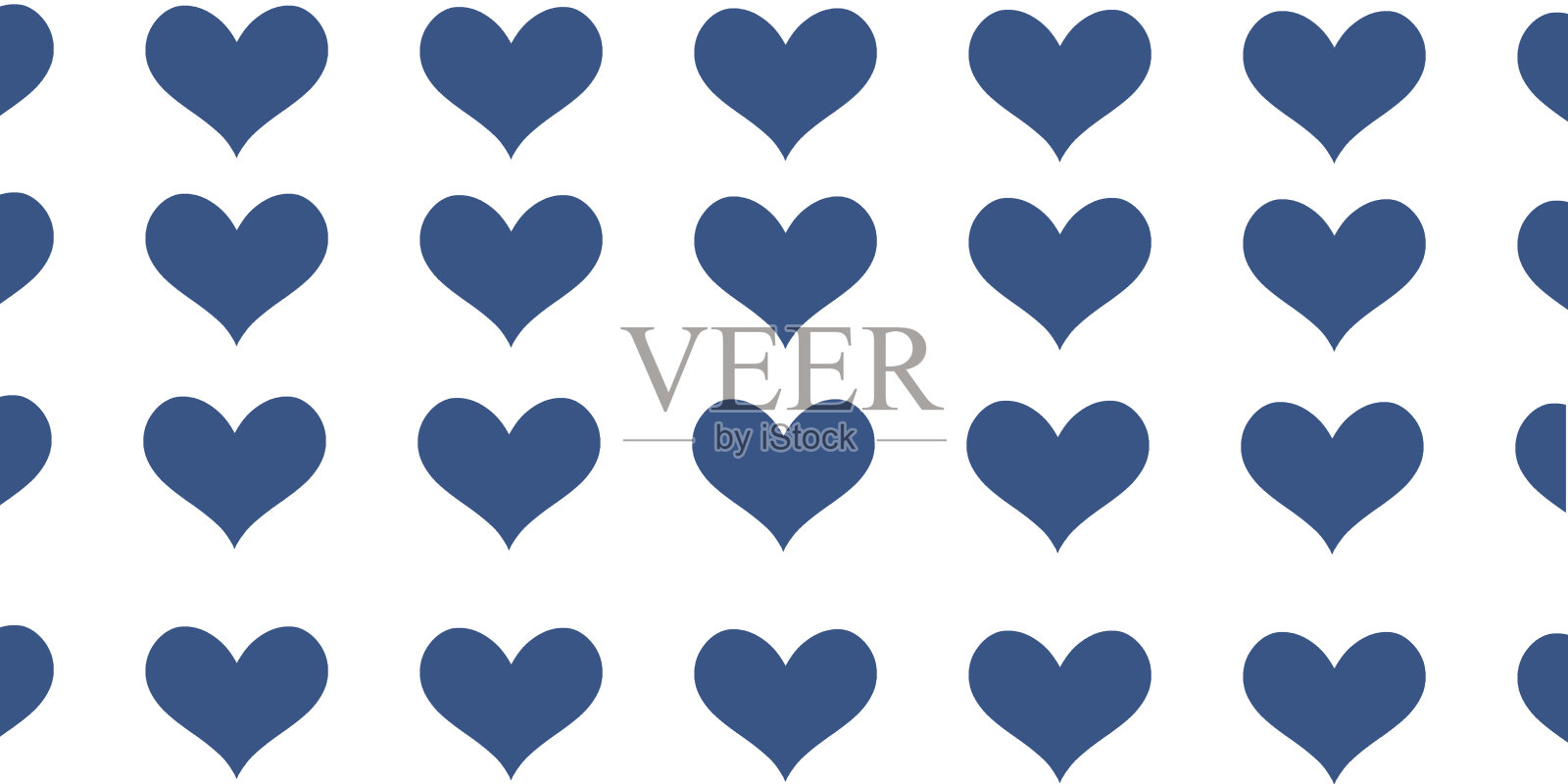 白底蓝心图案的床上用品插画图片素材