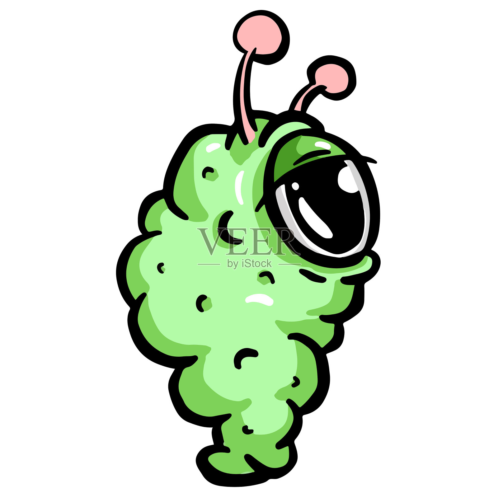 带天线的蛹或茧型斑点异形卡通人物插画图片素材