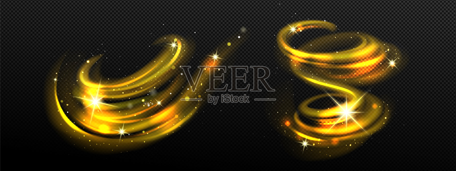 魔法螺旋，扭曲效果与星星和闪光插画图片素材