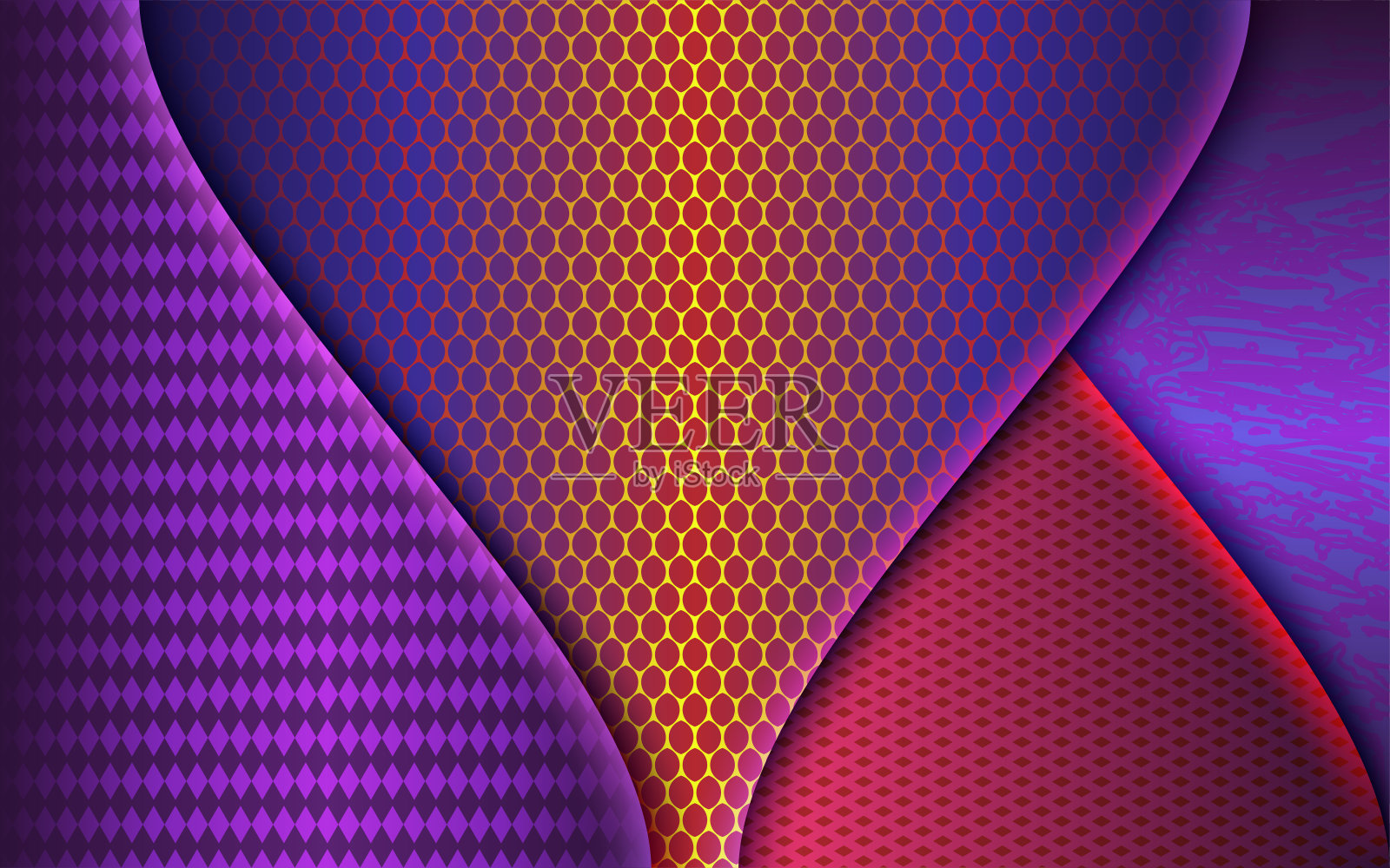 抽象重叠线几何背景与凉爽的渐变背景图形模板小册子，横幅，墙纸，移动屏幕插画图片素材