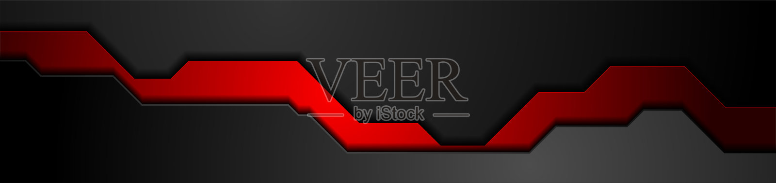 红色和黑色的几何抽象技术背景插画图片素材