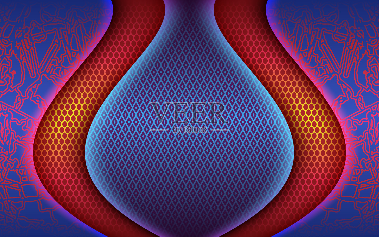 抽象重叠线几何背景与凉爽的渐变背景图形模板小册子，横幅，墙纸，移动屏幕插画图片素材