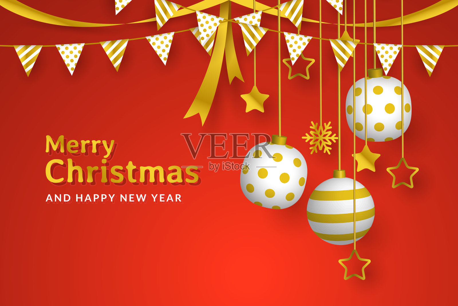 圣诞背景与悬挂装饰设计矢量图形设计模板素材