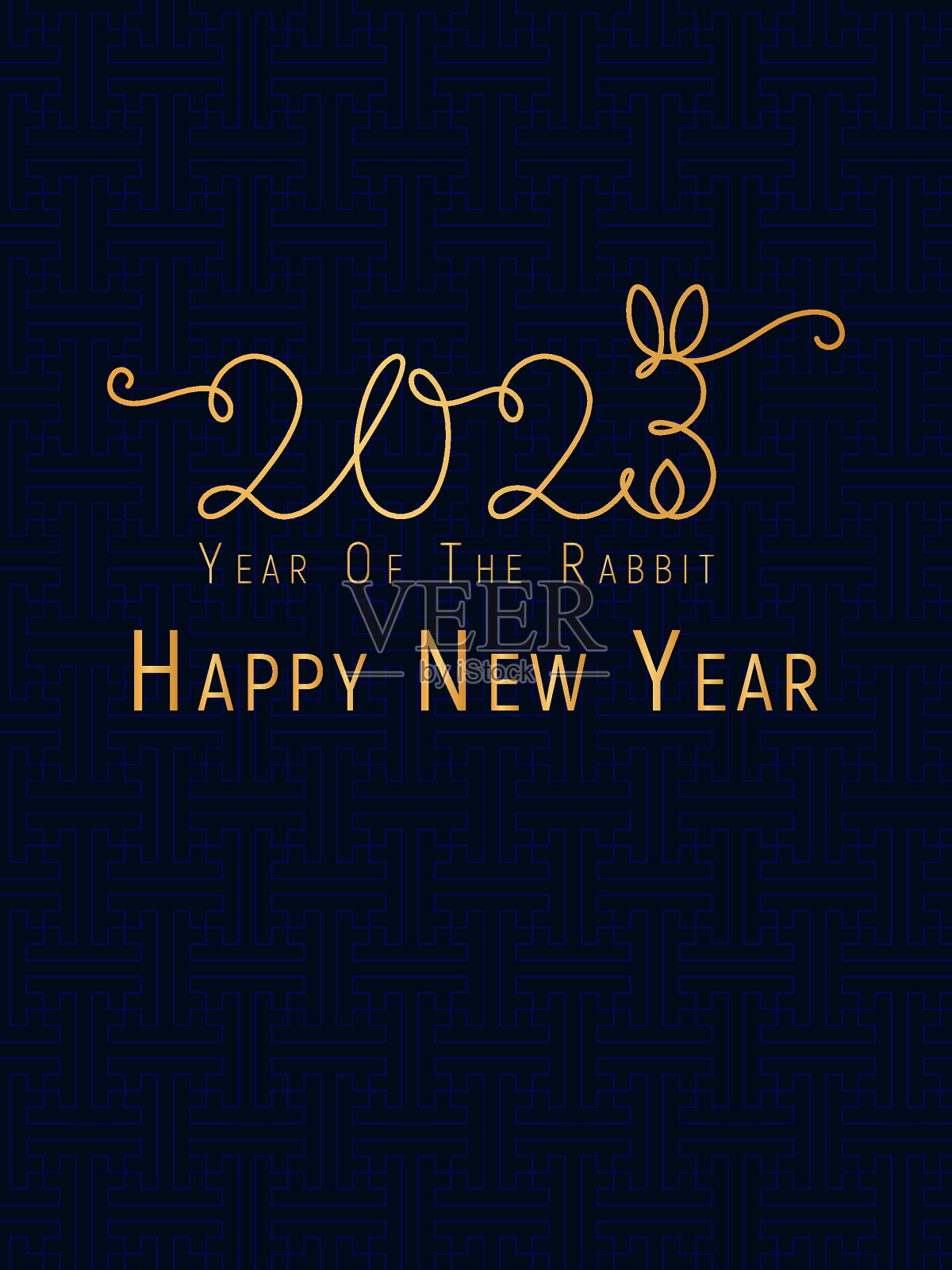 2023年新年邀请豪华设计模板。矢量插图的彩色背景贺卡，传单，海报。插画图片素材