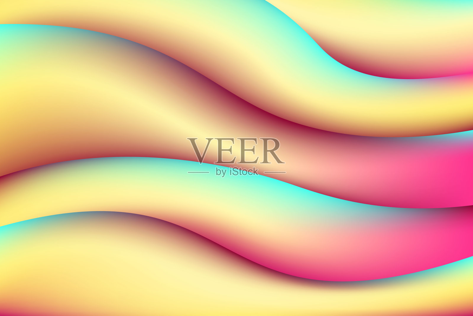 具有霓虹灯效果的彩色抽象流体背景矢量模板插画图片素材