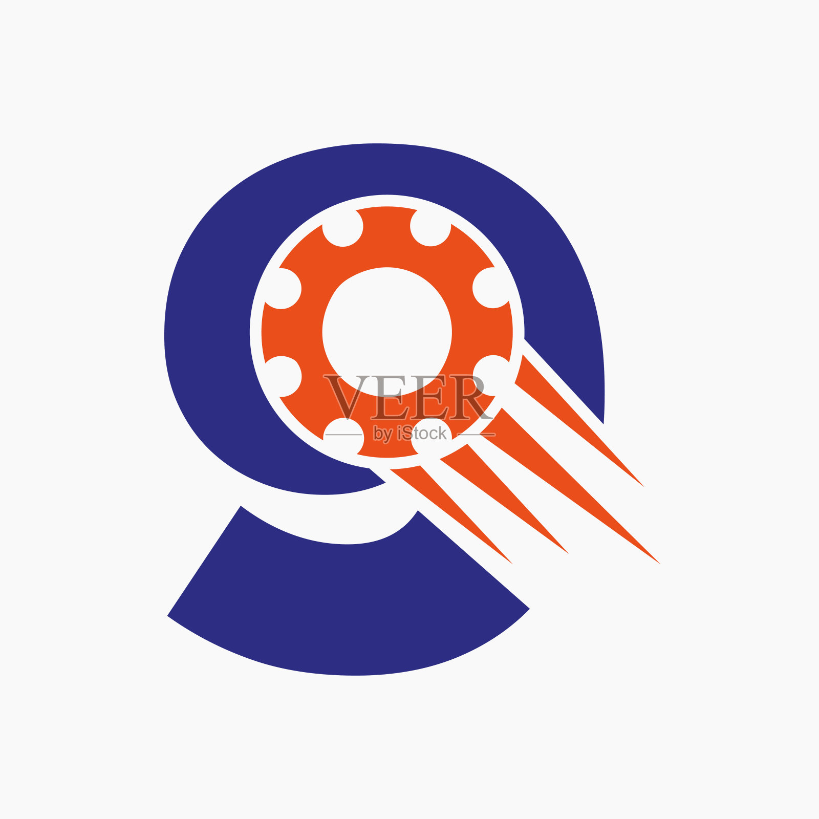 字母齿轮9齿轮标志。汽车工业图标，齿轮标志，汽车修理符号插画图片素材