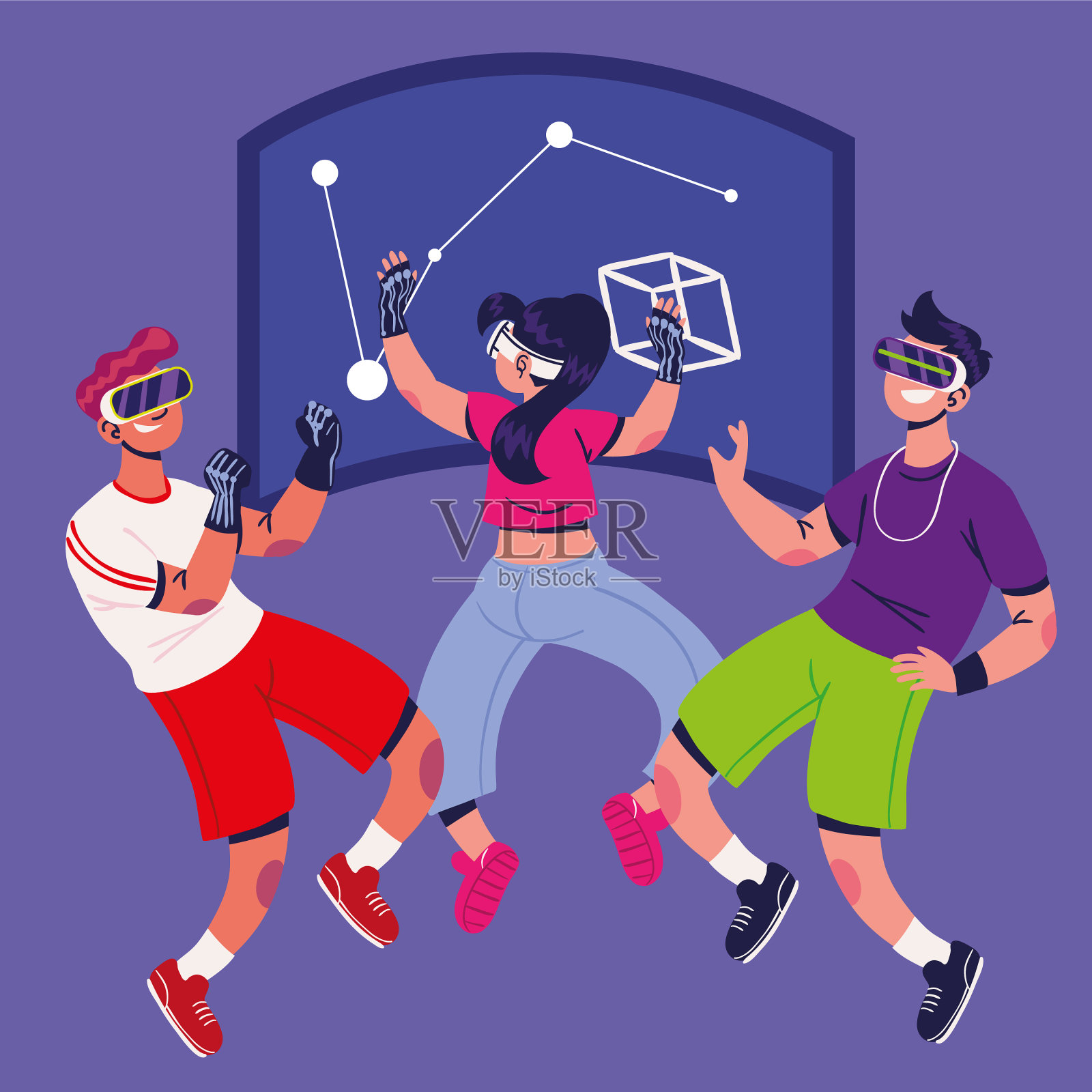 metaverse和人民插画图片素材