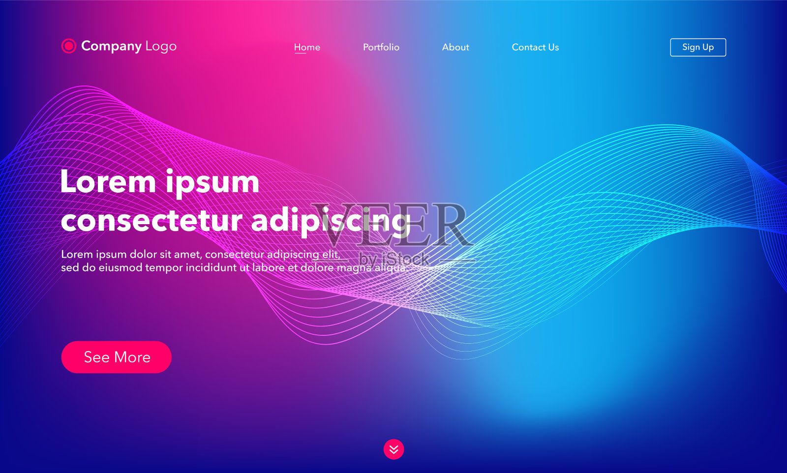 抽象后台网站登陆页面模板插画图片素材