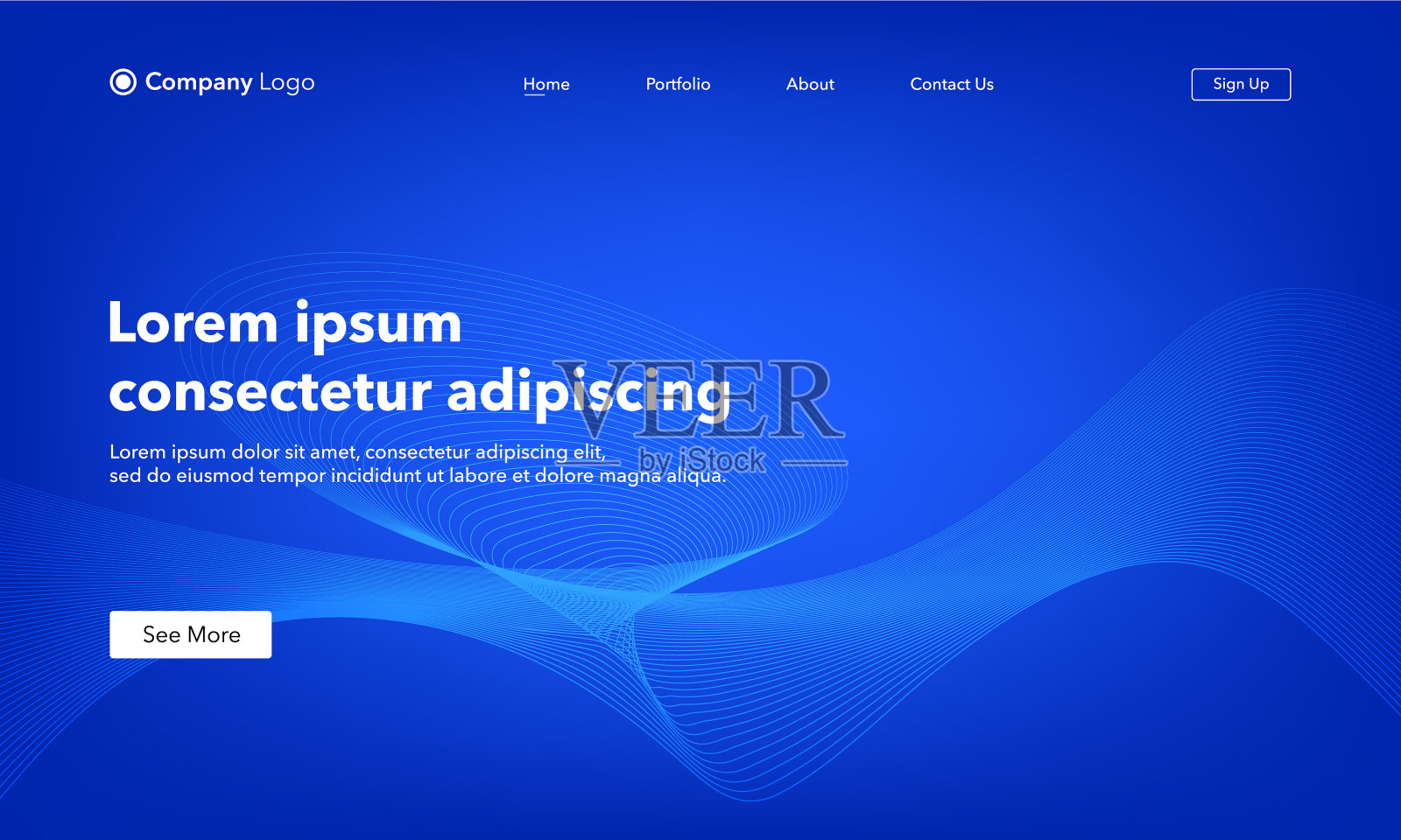 抽象后台网站登陆页面模板插画图片素材