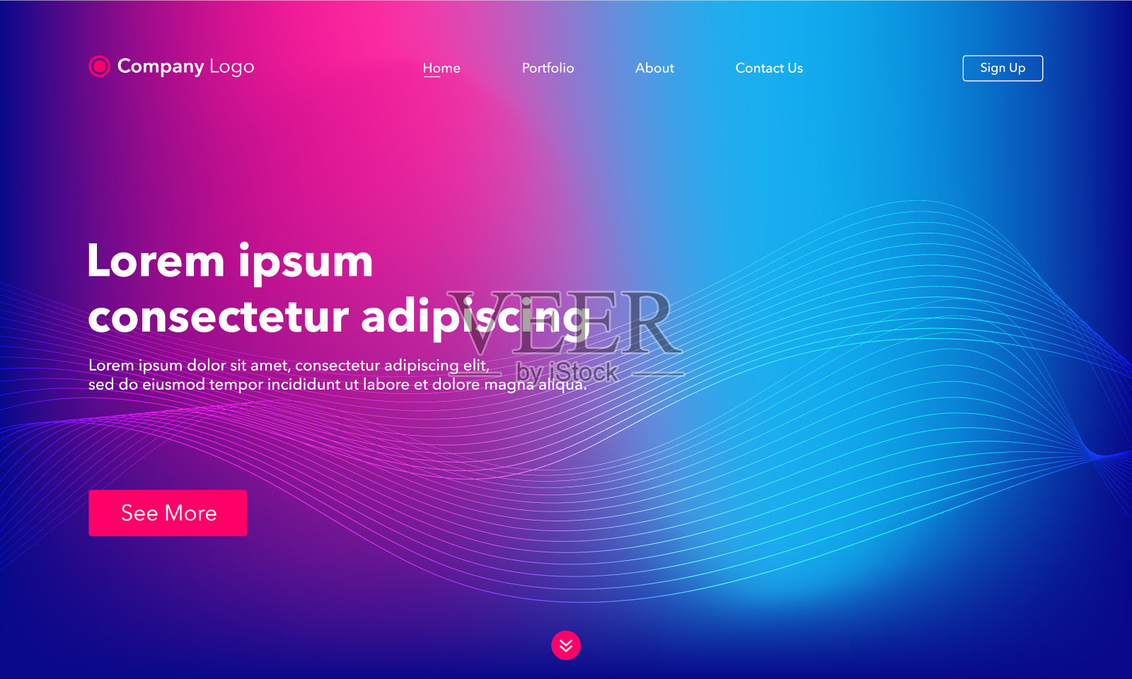 抽象后台网站登陆页面模板插画图片素材