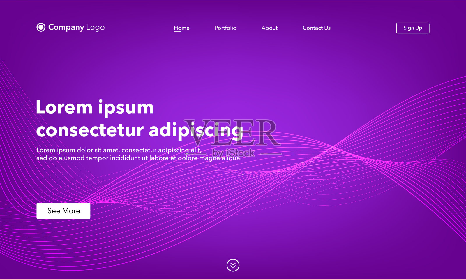 抽象后台网站登陆页面模板插画图片素材