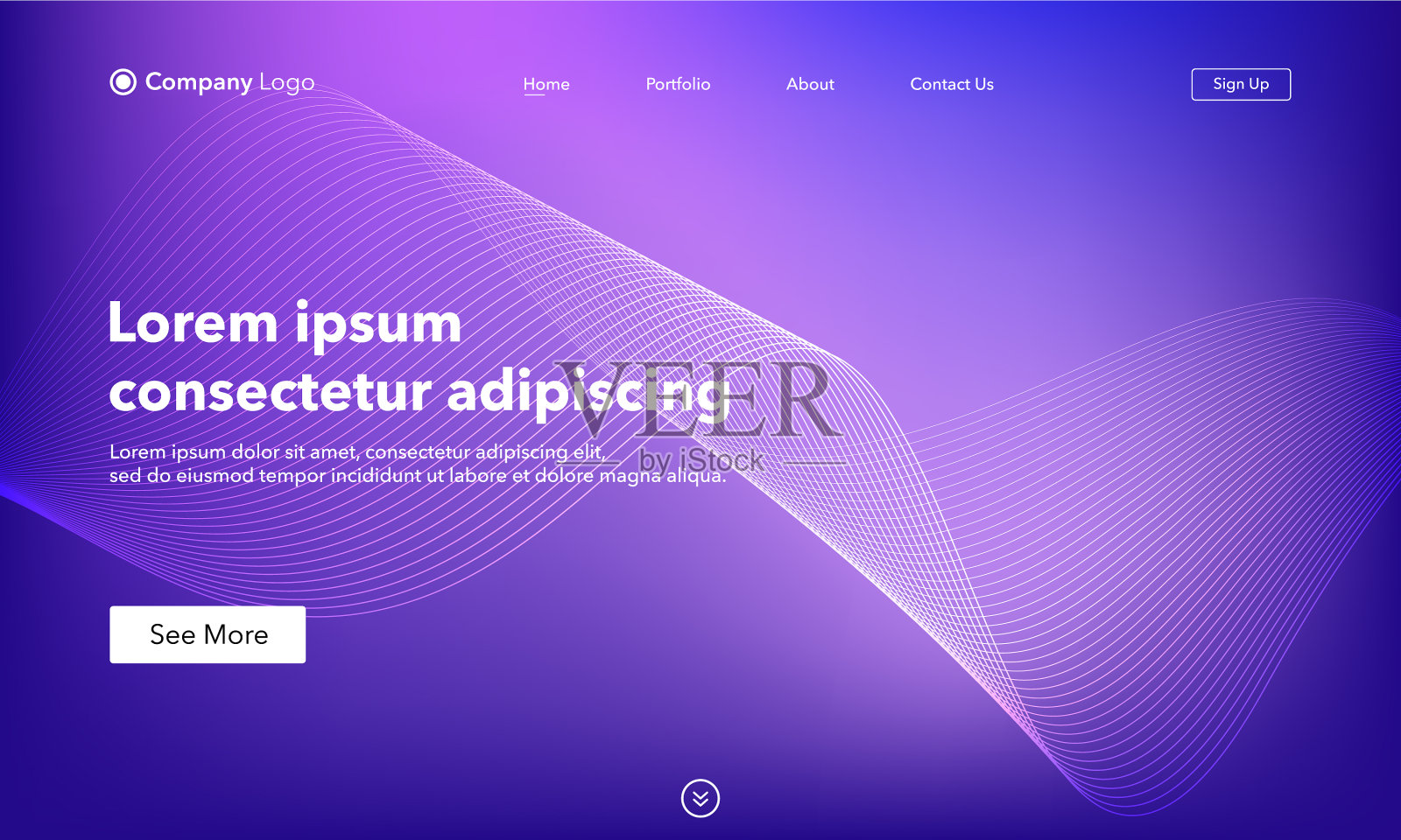 抽象后台网站登陆页面模板插画图片素材