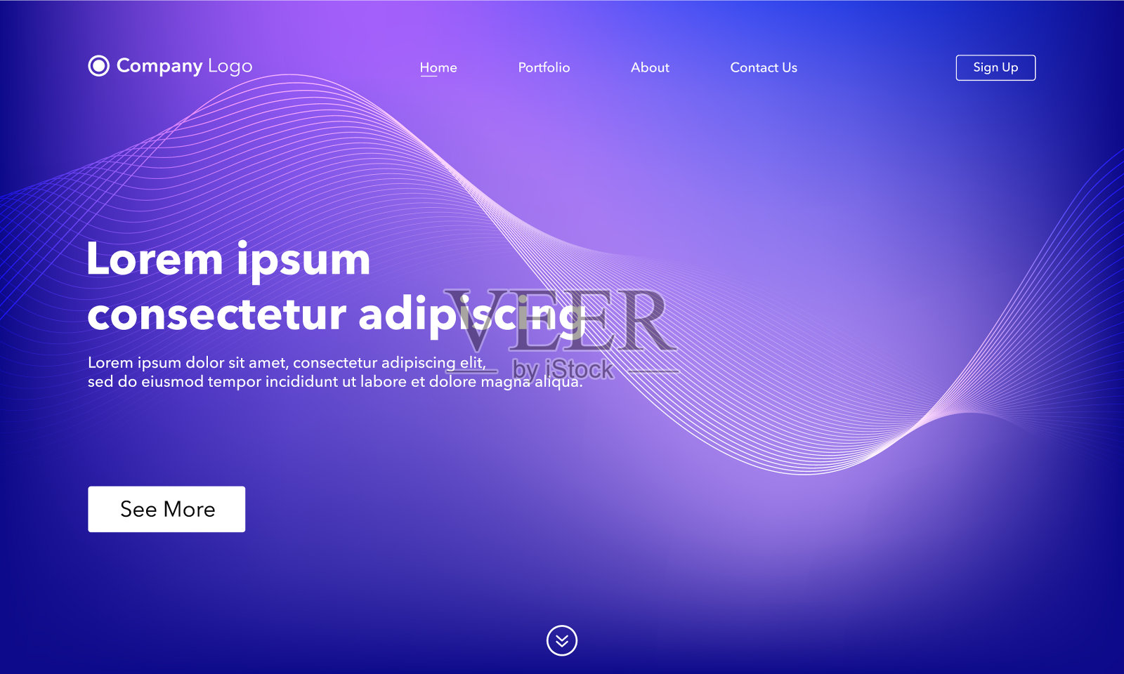 抽象后台网站登陆页面模板插画图片素材