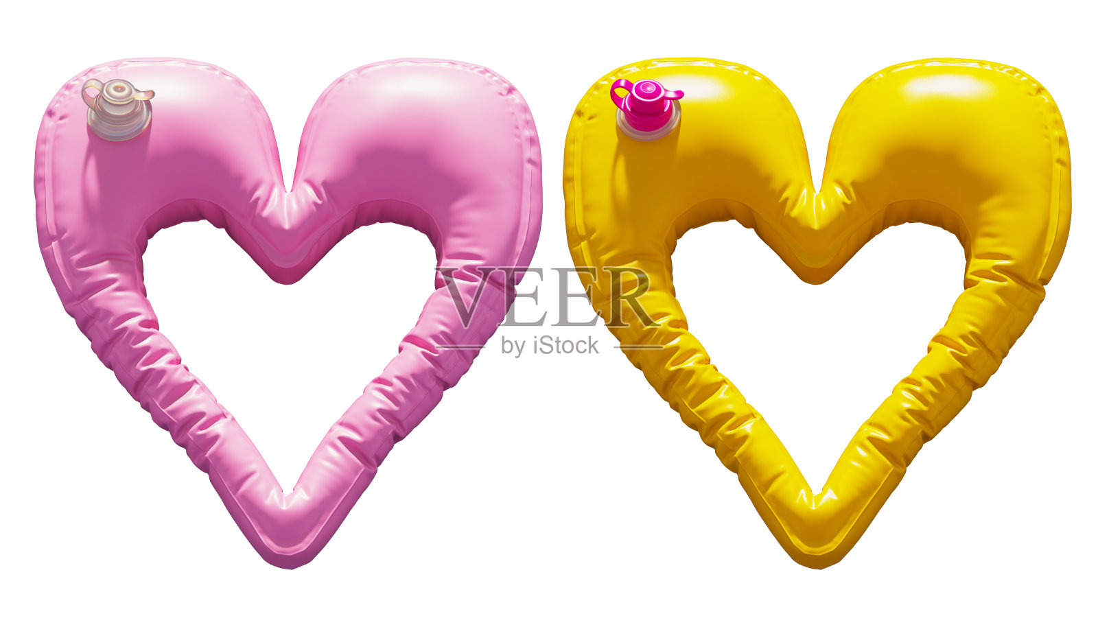 充气游泳环字母。心的象征照片摄影图片