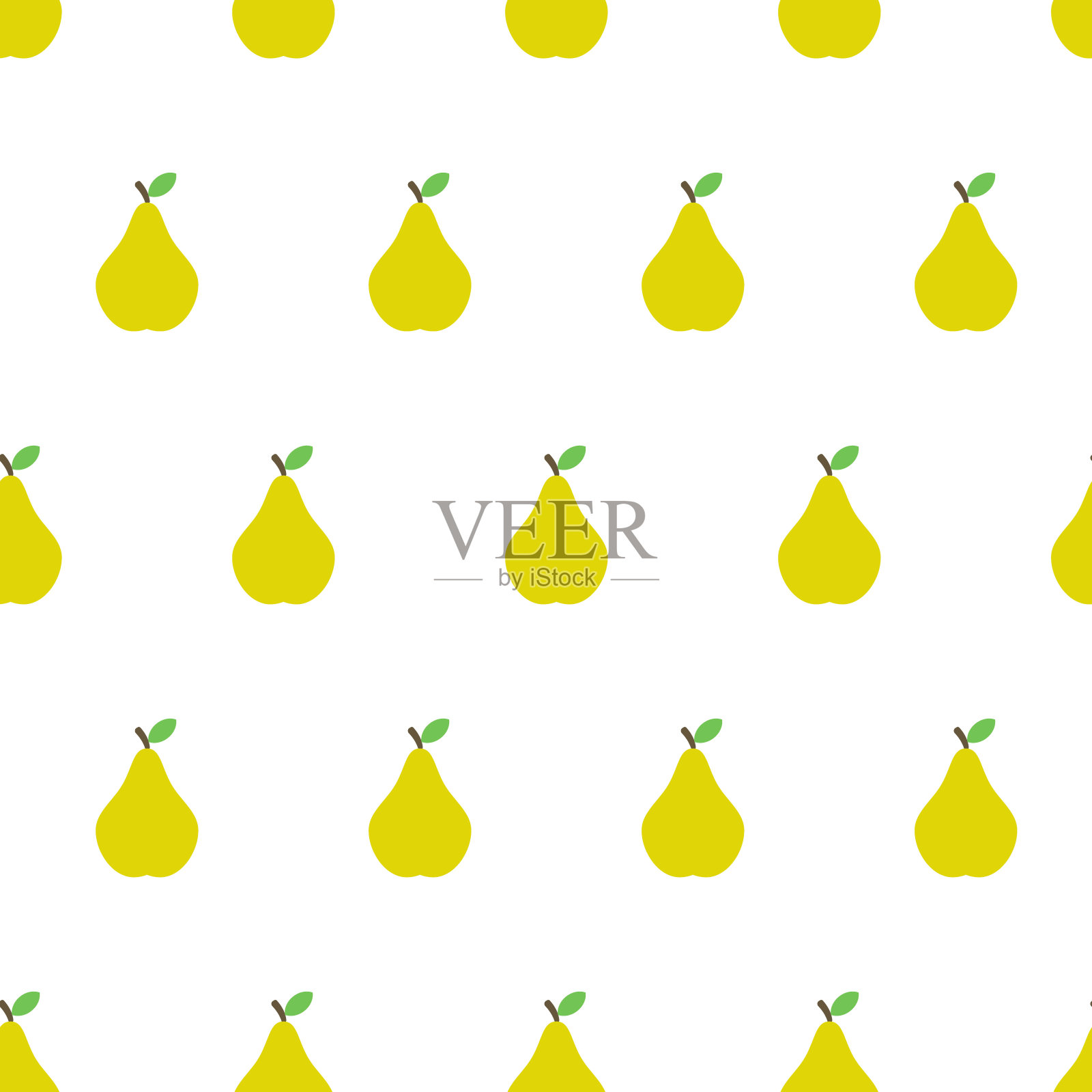 梨，无缝图案，矢量。插画图片素材