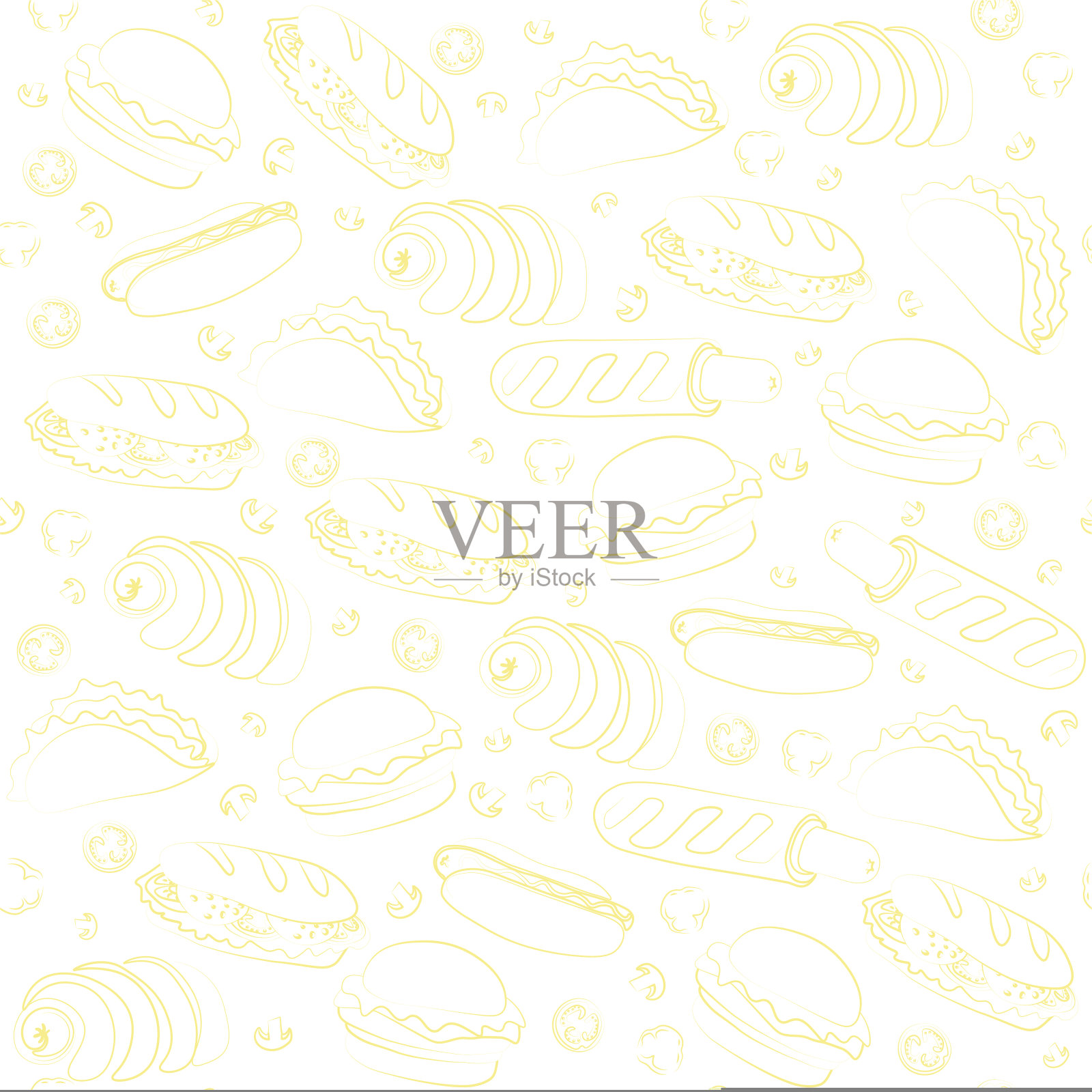 时髦的矢量快餐模式的咖啡馆。插画图片素材