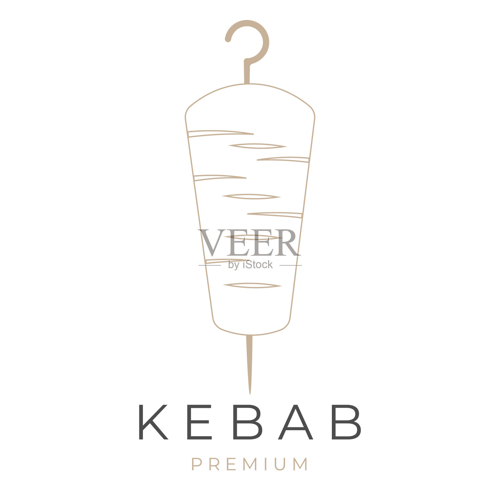 烤肉串优雅的线条艺术插画插画图片素材