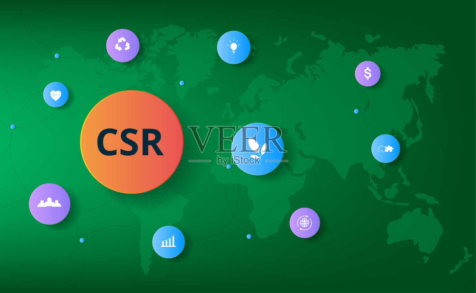 企业社会责任概念设计。插画图片素材