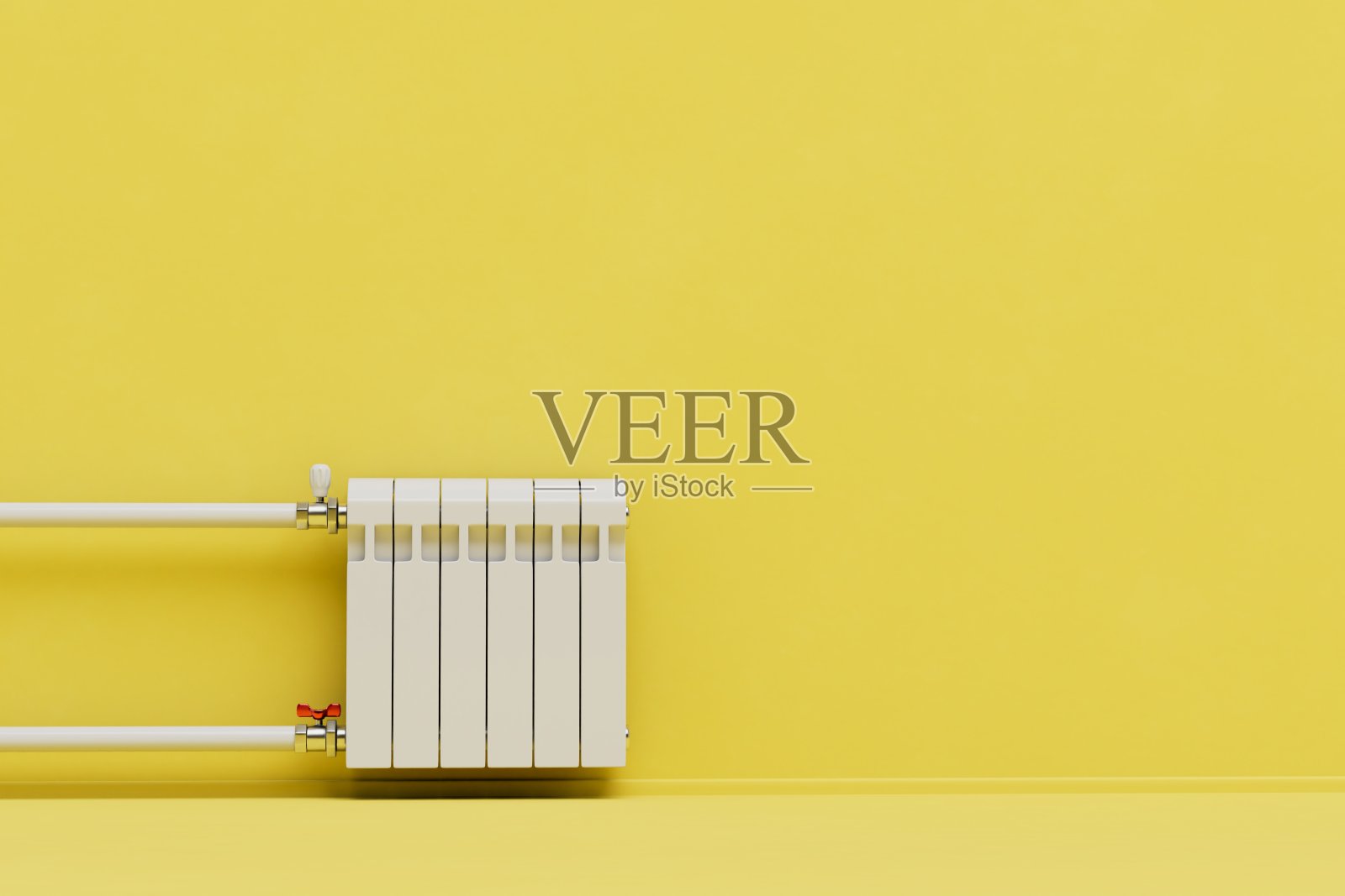 在家里安装电池的概念。黄色背景上的白色电池。复制粘贴。三维渲染照片摄影图片