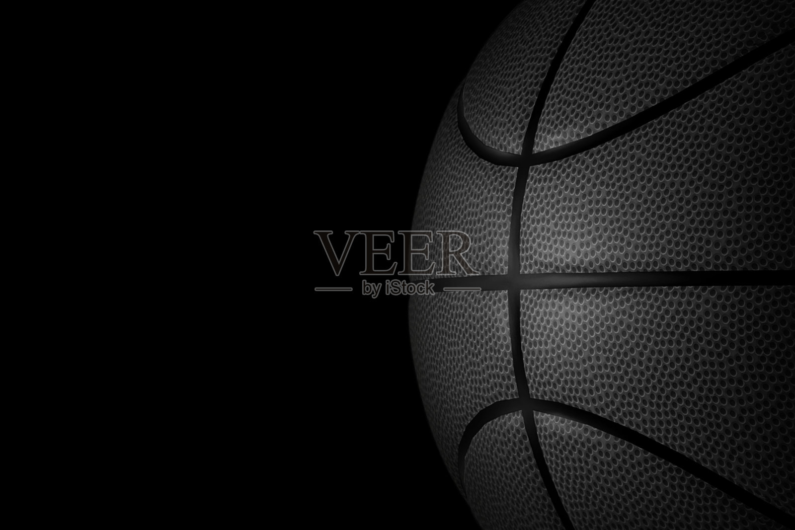 黑色背景的篮球。三维渲染照片摄影图片