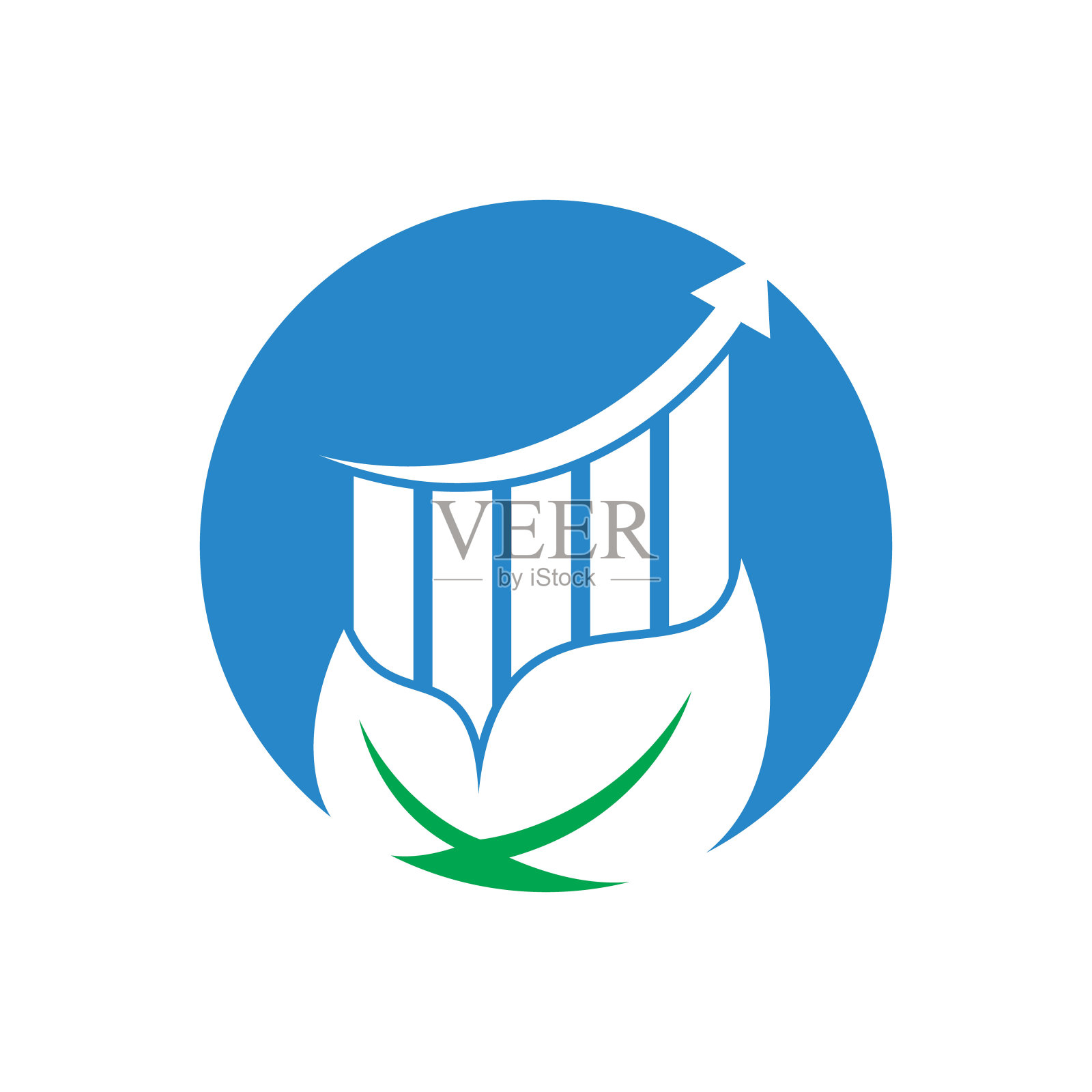 财经叶标志模板。自然统计标志图标矢量。插画图片素材