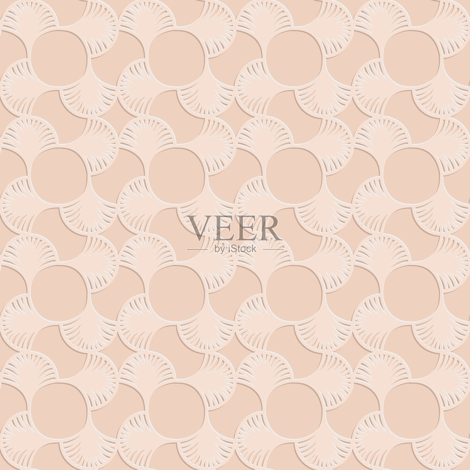 米色无缝图案，单色阿拉伯式华丽的阿拉伯背景矢量插图插画图片素材