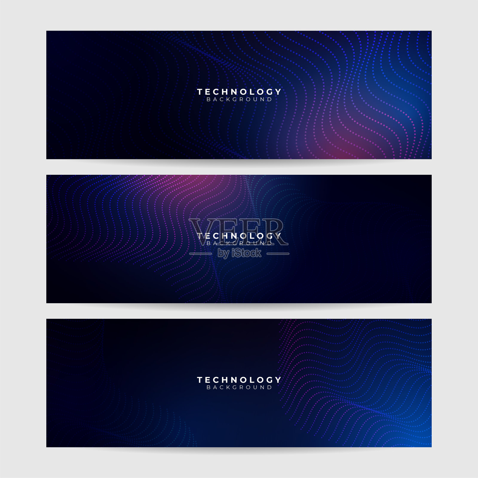 蓝色未来科技科技网络粒子波线网格AI旗帜背景。矢量抽象图形设计横幅图案背景网页模板。插画图片素材