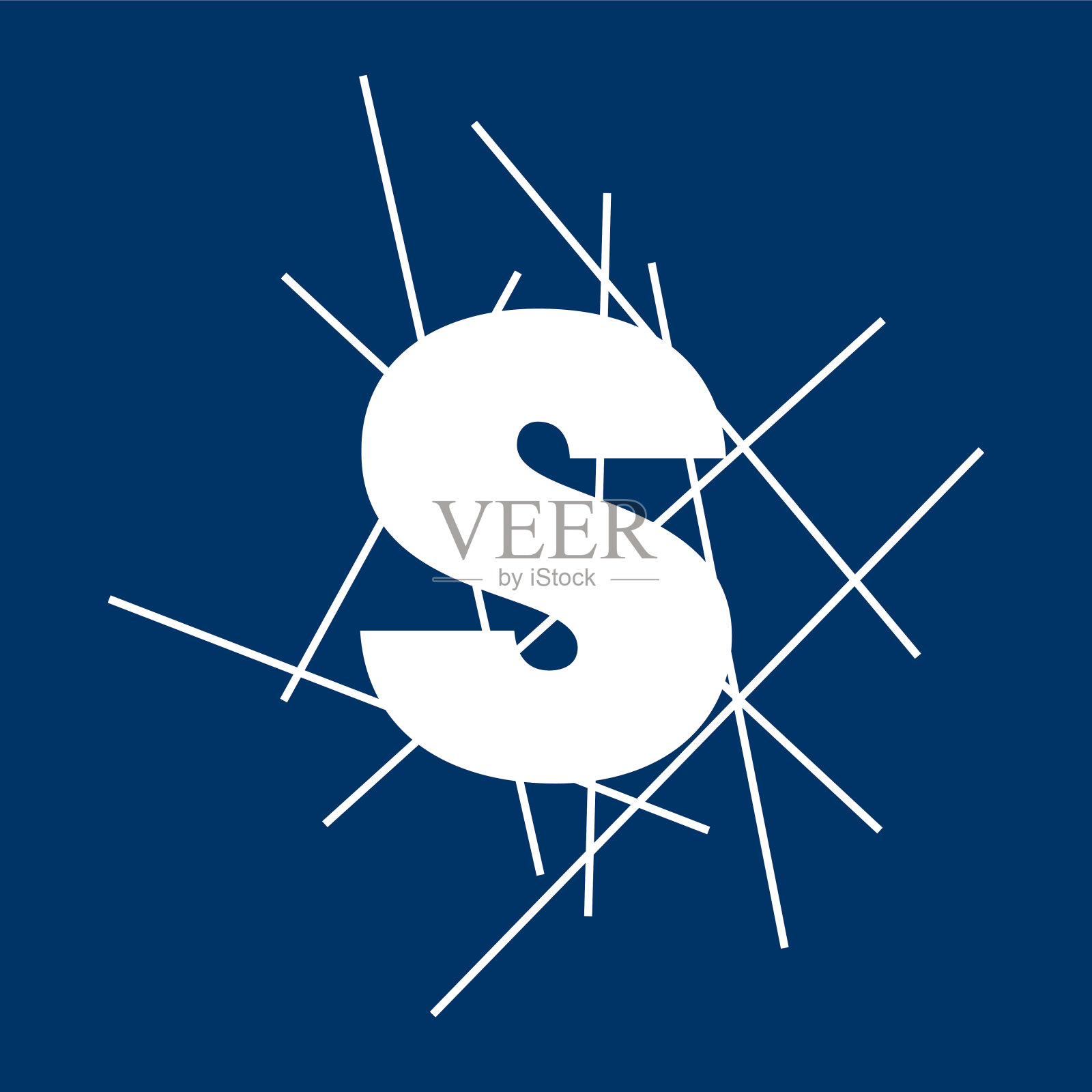 S字母标志矢量概念标志设计。S文本的线形。字母标志，t恤和图形元素。插画图片素材