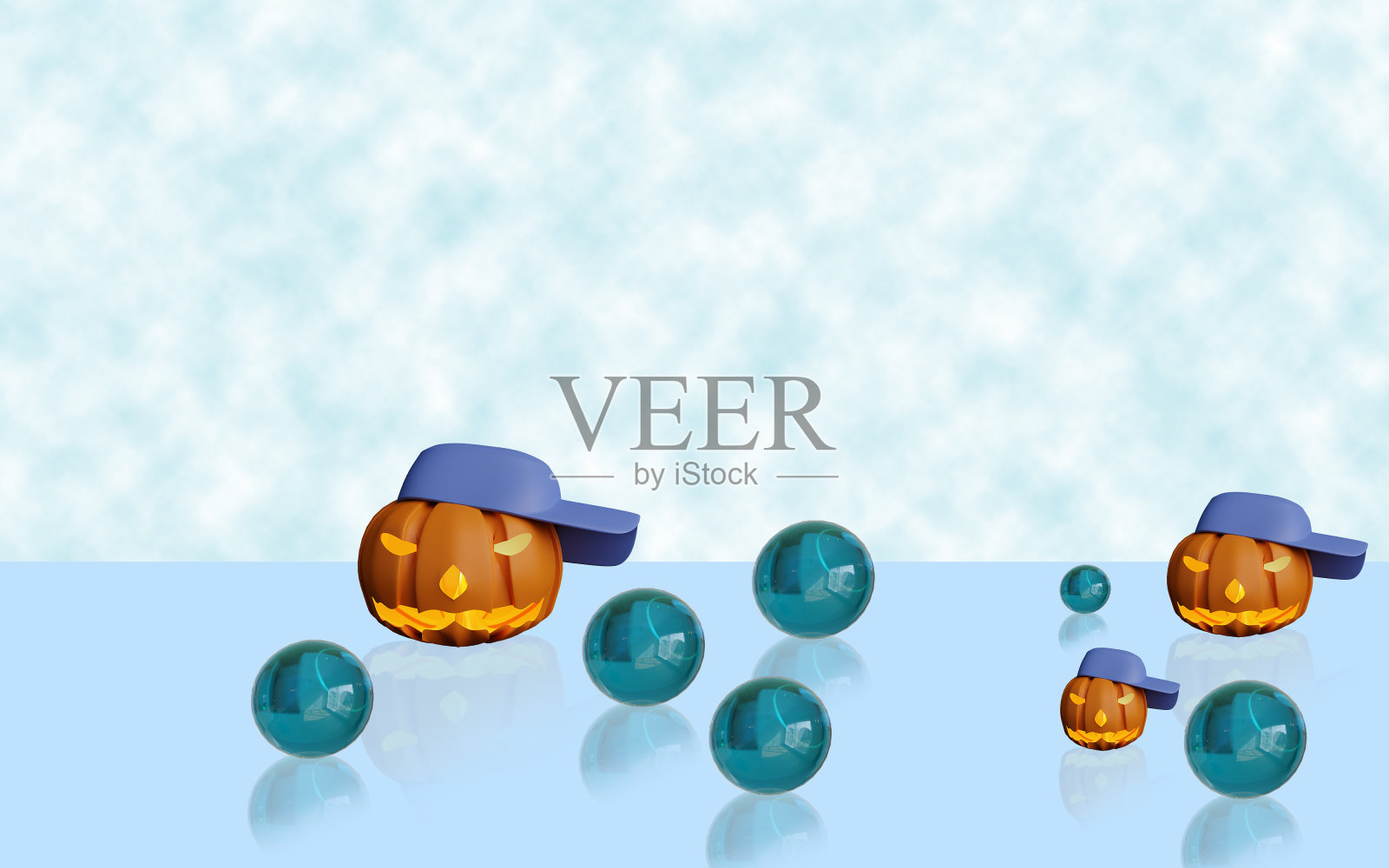 3d渲染南瓜万圣节插画插画图片素材