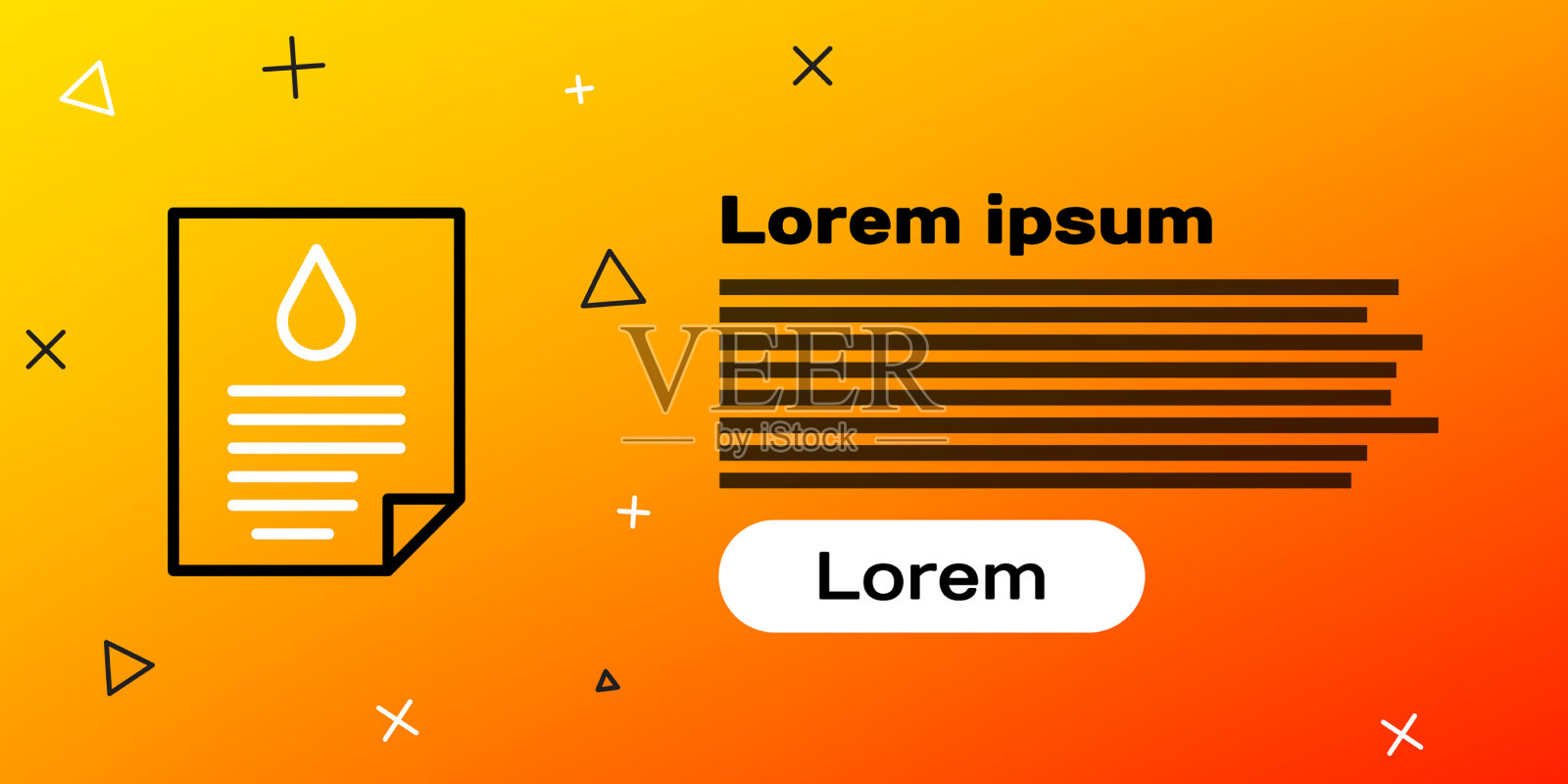 线路油滴文件图标隔离在黄色上插画图片素材